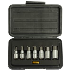 Stanley 1-89-099 1/2 Inch Square Drive Hex Bit Socket Set 7 Pcs